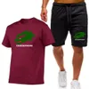 新しい夏の男子カジュアルコットンTシャツスーツメンズTシャツジョギングパンツスーツストリートファッションスポーツウェア