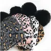 Beanie/Skull Caps Beanieskl Caps Moda Bambino Inverno Leopardo Stampato Bambini Cappello a maglia Autunno e Cloghet Caldo Sklies Ragazzo Ragazza Viaggio Dh7Le