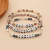 Link Bracelets Cross Border European And American Style Hand String Four Square Letter Beads Half Gemstone Crystal Han