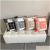 Kudde/dekorativ kudde V Letters Kasta kuddfodral Kashmir Lyxdesigner Kudde med Tassel Cushion ER utan kärna Jacquard DHP1B