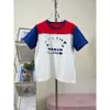 2024 Spring/summer New Fashionable Brand Personalized Letter Flocking Colored Short T-shirt Women's Half Sleeved Shirt Slimming T