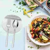 Dinnerware Sets Stainless Steel Spoon Rest Soup Smooth Holder Dinner Scoop Kitchen Accessories Rests