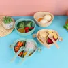 Dinnerware Cartoon Cute Pineapple Love Shape Compartment Lunch Box Outdoor Camping Office Portable Candy Fruit Dim Sum Snack