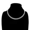 Iced Out Bling 8mm CZ Miami Cuban Link Chain Choker Halsband för kvinnor Micro Pave Women Jewelry247K