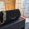 24k kadın kalın zincir süet cüzdan zincir çantalarda altın metal donanım snap vintage siyah çanta crad tutucu büyük kapasite alt kol 20x5x11cm tasarımcı makyaj