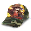 Casquettes de balle Mode Megumin Explosion Casquette de basket-ball Hommes Femmes Impression graphique Noir Unisexe Adulte Chapeau