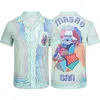 Casablanc Man T Shirt Designer Shirt Masao San Print Mens Casual Tshirt Loose Silk Casablancas Shirt Manches Courtes T-Shirt Taille M-3Xl Salut 275