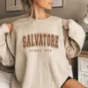 Sweats à capuche pour femmes Sweatshirts grande taille Robe femme Vampire Diaries Jumper Rétro Vampire Diaries Damon Stefan Crewneck Salvatore Mystic Falls T240228