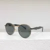 Designer óculos de sol de alta classe óculos de sol clássicos óculos de sol ao ar livre praia mens metal quadro redondo óculos de sol para mulheres assinatura triangular
