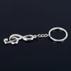 New key chain key ring silver plated musical note keychain for car metal music symbol chains312G