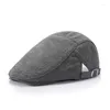 Berretti in cotone regolabili Sboy Caps Uomo Donna Casual Berretto piatto Berretto di edera Morbido colore solido Cabbie Cappello unisex Nero Grigio Cappelli