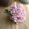 Fiori decorativi 5 pezzi di grandi capolini di peonia artificiale in seta bianca per la decorazione domestica di bouquet finto matrimonio