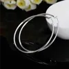 Boucles d'oreilles créoles en argent 925 pour femmes, bijoux de mariage ronds de 5cm, grand cercle, cadeau pour fille, mignon, mode, noël, Couple, joli