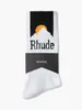 Rhude Men Socks Womens New Letters Pure Cotton Eurotean American Street Trend Sports Casuare Jogging Basketball Socks Luxury Antibacterial Breathable Sports 78GT