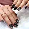 False Nails Wearable Manicure French Fake Fashion Square Shape Cat's Eye Nail Tips Full Cover Press On Women