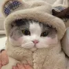 Jackets Autumn and Winter Warm Pet Dog Cat Plush Blanket Autumn and Winter Cloak Clothes Cute Bear Blanket Pad Cute Ear Hooded Coat