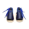 Sandales 2024 Chaussures de berceau pour bébé Mode Mignon Couleur unie Été À Lacets Semelle Antidérapante Souple Bébé Premiers Marcheurs