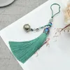 Charms Retro Chinoiserie Bells Tassels Pendants Painted Clouds Beaded Chain Hanging Ornaments For DIY Key Phone Crafts Decorate