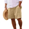 Shorts pour hommes simples décontractés taille moyenne polyvalent longueur genou été couleur pure Hawaii Gym