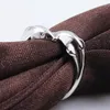 S925 Sterling Silver Plated Crystal Cute Dolphin Ring For Women Ladies Silver Rings Bröllopsfest smycken Justerbar storlek Parti