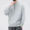 Spring Stand up Collar Pull up Sweatshirt Hombre 2024 New Half Pull Chain Y2K Retro Hoodie Casual Prefabricated Fashion Loose fitting Dress 240228