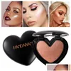 Бронзеры-хайлайтеры Handaiyan Shimmer Highlighter Powder Baking Love Маркеры для лица в форме сердца Фирменная компактная отделка Whit Dh0Xe