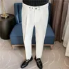 メンズスーツ2024夏のファッション格子縞のスーツパンツスリムフィットイングランドスタイルのビジネスドレスズボン贅沢な衣服男29-36