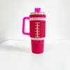 ready to ship large capacity 40oz football print rhinestone full bling studded insulated stainless steel drinking tumblers outdoor sports water bottle with straw