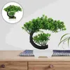 Decorative Flowers Indoor Artificial Potted Plant Office Bonsai Tree Red Decorations Plastic Greenery