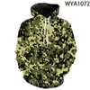 Camouflage Herren und Damen Kindermode Hoodies 3D-Druckmuster Sweatshirt Pullover Streetwear Coole Jacken 240227