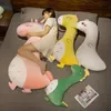 2024 quente 1pc 80-130cm gigante brinquedo de pelúcia adorável dinossauro ganso girafa unicórnio longo lance travesseiro cama almofada de sono presente das meninas