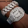 Montre de luxe Carters diamants plaqué or poignet glacé 925 Sterling Sier Vvs Moissanite Hip Hop Quartz pour Menlh59yjucaatt cy