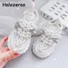 في الهواء الطلق الأطفال الرياضة الأحذية الرياضية Baby Girls Rhinestone Brand Shoes Kids chunky Sneakers Boys Pearl Sport Sneakers Trainers New For Autumn