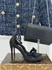 Designer Donna tacchi alti Scarpe moda sexy party Sandali con fiocco in vernice satinata Taglia 35-41