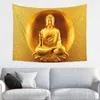 Tapestries Golden Meditative Buddha Hippie Tapestry For Living Room Dorm Decoration Buddhism Meditation Spiritual Home Decor