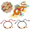 Link-Armbänder, Drachenjahr-Glücksarmband, gewebtes schwarzes rotes Seil, verstellbar, handgefertigter Schmuck, Stil, Geschenk, chinesisch