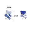 Серьги-гвоздики 2024 Белый Синий Цветок Ниша Дизайн Для Женщин Корейские Модные Украшения Персонализированные