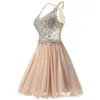 فساتين الحفلات guxqd v-neck mini homecoming abendkleid procking crystal tank back prossive terctuation princess obst