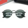 Klasyczne okrągłe metalowe szklane soczewki Okulary przeciwsłoneczne Kobiety mężczyzn Mężczyzn Vintage Ban Design Marka okularów Oculos de Sol 3447 z pudełkiem