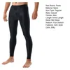 Pantalones para hombres Hombres U Convex Bulge Bolsa Sedoso Suave Slim Fit Alto Elástico Suave Transpirable Mediados de cintura Color Sólido Largo Jonhs Polainas masculinas