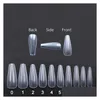 False Nails Nya 500 stycken Ballett Artificial Nails Tips Professional Long Fl er Coffin Fake Nail Gourd Stiletto Manicure Drop Delivery Dhyew