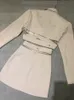 Veste jupe deux pièces ensembles à manches longues col en v manteau costume automne Mini jupes bureau coréen 2pc ensemble élégant noir 240226