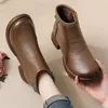 GKTINOO – bottes en cuir véritable pour femme, chaussures à la cheville, antidérapantes, chaudes, à talons bas, mode hiver 2024, automne 877, 388
