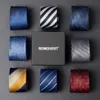 2024 Spring New Products Designer Hot Selling Gift Box Solid Mens Skinny Ties Fashion Plain Gravata Ties Woven Silk Ties For Mens Wedding Suits Cravate