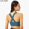 Lu Lu Yoga Outfit Collant sexy Crop Top Sport Align Lemons Reggiseno per donna Palestra Bralette Corsetto Haut Femme Summer Push Up Cross Beautiful Back To Gather Fitness