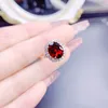 Cluster Rings Garnet Ring Natural Real Red Oval 8 10mm 2.8ct Gemstone 925 Sterling Silver Fine Jewelry J22633