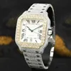 Relógio mecânico de luxo personalizado, moda hip hop real, gelado, aço inoxidável, diamante vvs, moissanite para homens