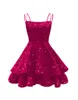 Party Dresses Bealegantom Spaghetti Straps Sequin Short Homecoming Tiered Mini Formal Occasion Graudation Cocktail Prom Gown