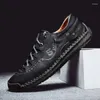 Casual Schuhe für Männer Leder 2024 Mode weiche Homme Outdoor bequeme hochwertige klassische Knöchel ohne Rutschflats