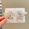 Hair Accessories Lovable Adorable Hanfu Ornament Alloy Flower Side Clip Pearl Accessory Headwear Kids Girl Hairpin Chinese Style